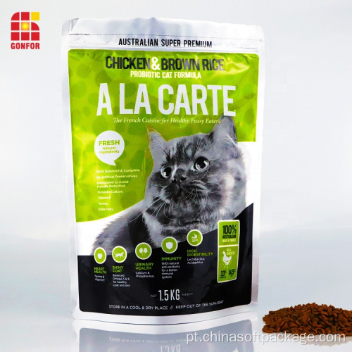 Sacos de comida de gato Sacos de alimentos para animais de estimação Sacos de embalagem de alumínio